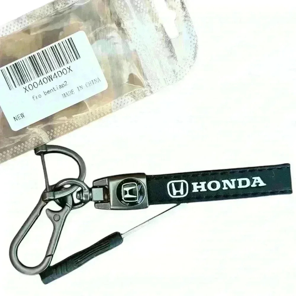 🌈 6/$60 New Honda Key Ring With Mini Screwdriver, Black, Dark Silver
